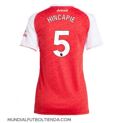 Camiseta Arsenal Piero Hincapie #5 Primera Equipación Replica 2025-26 para mujer mangas cortas Camiseta Arsenal Piero Hincapie #5 Primera Equipación Replica 2025-26 para mujer mangas cortas